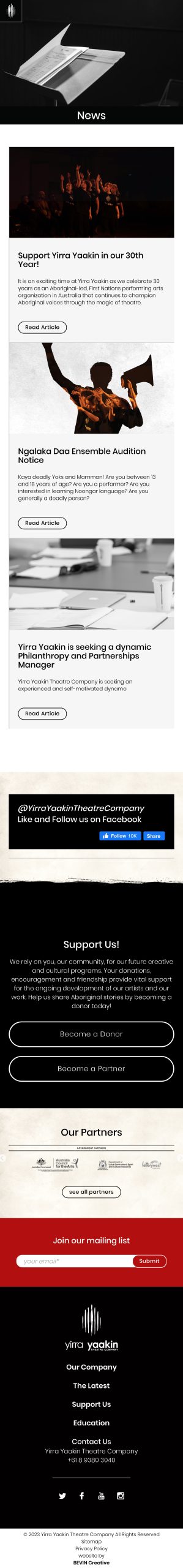 BEVIN CREATIVE – News – Yirra Yaakin Theatre Company
