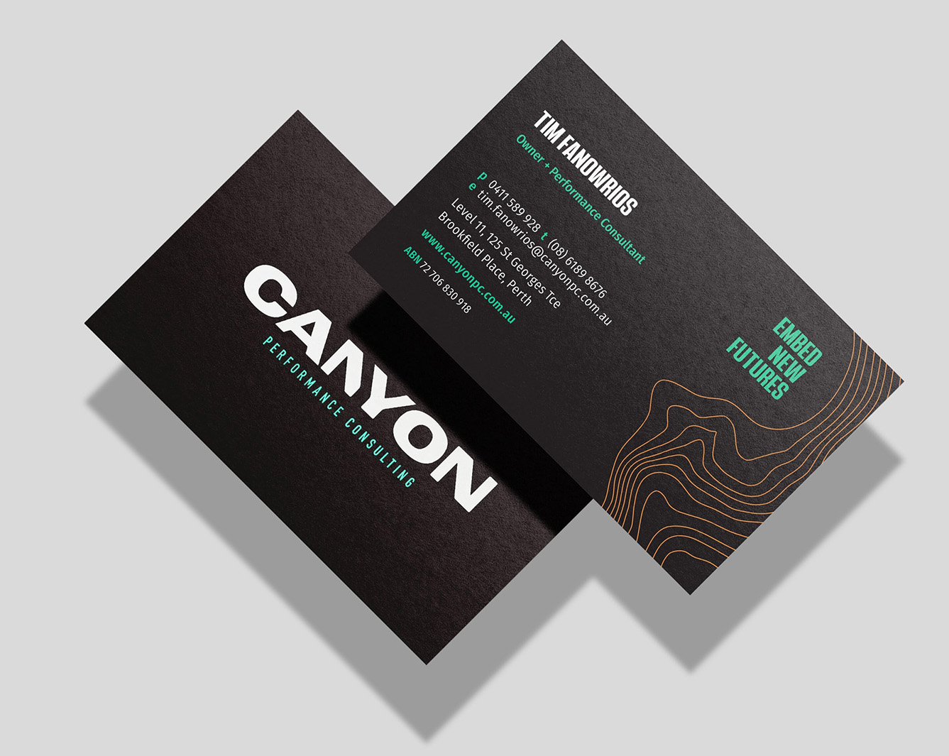 BEVIN CREATIVE – Canyon – Business Card Mockup