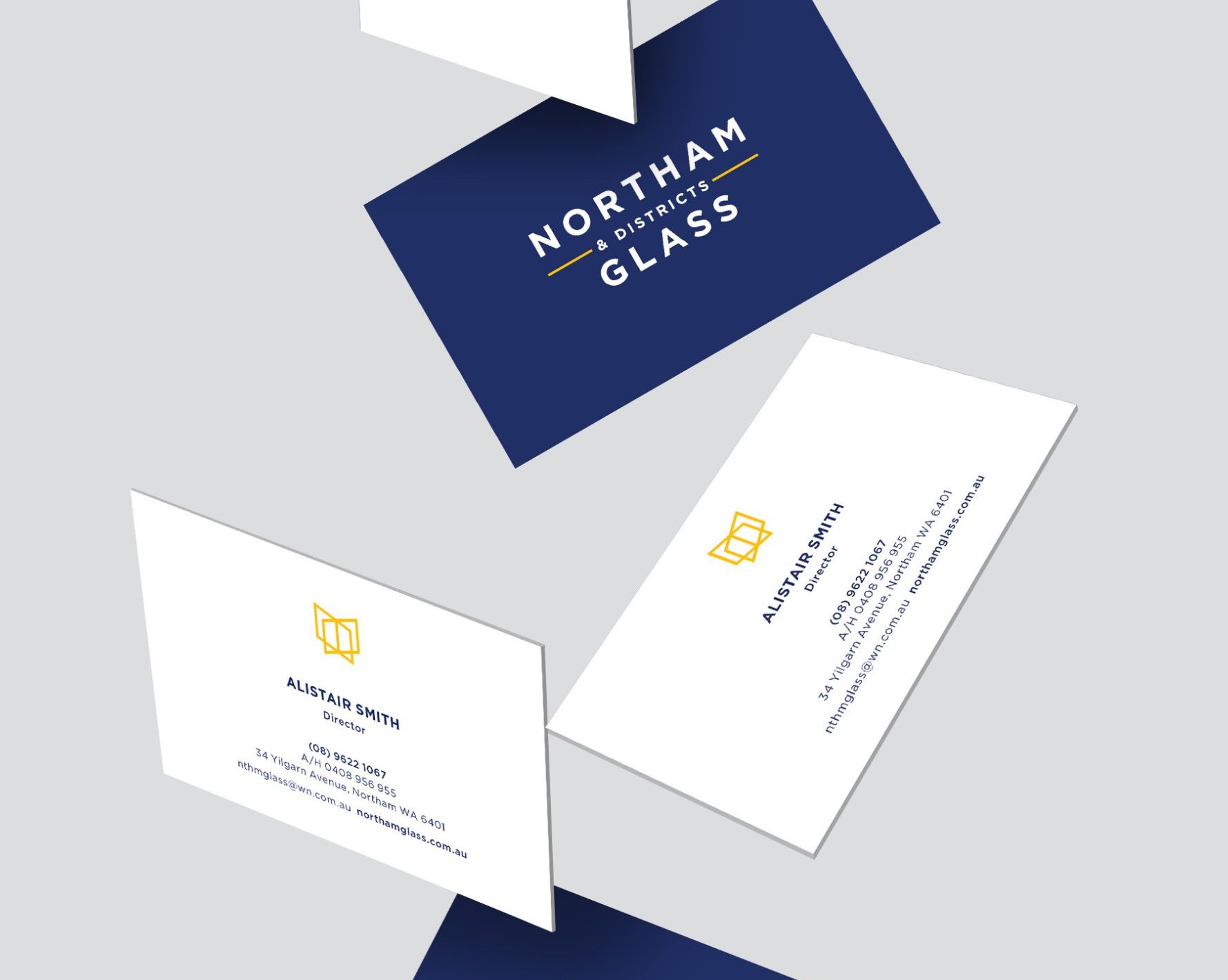 BEVIN CREATIVE – Northern Districts Glass – Cards Mockup