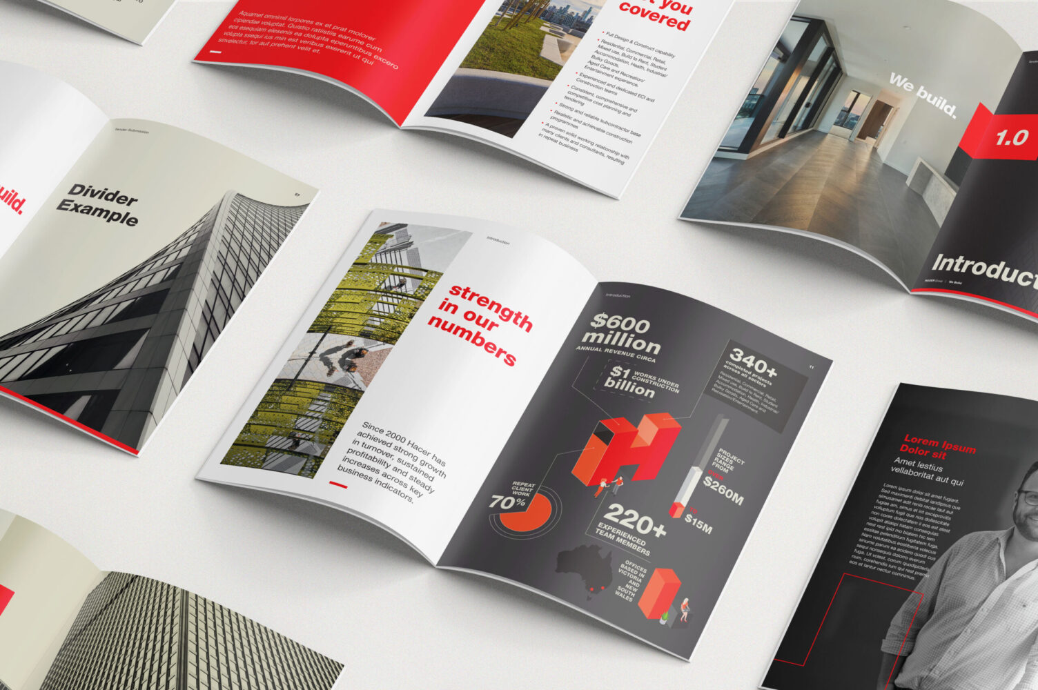 HACER GROUP – A4 Brochure – Spreads Mockup